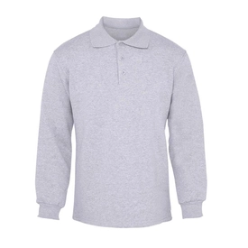 Polo Yaka 3 İplik Sweatshirt Gri