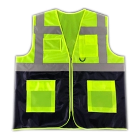Hi-Vis Eko Mühendis Yelek Neon Sarı - Lacivert